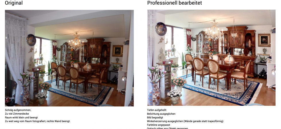 Professionelle Bildbearbeitung für Immobilienmakler